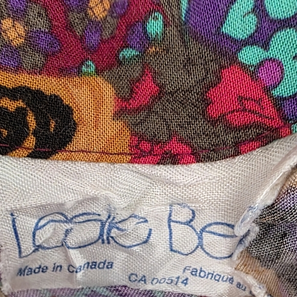 Vintage Leslie Belle Floral Artsy Flowy Button Down Collar Shirt Dress XL - Picture 10 of 10